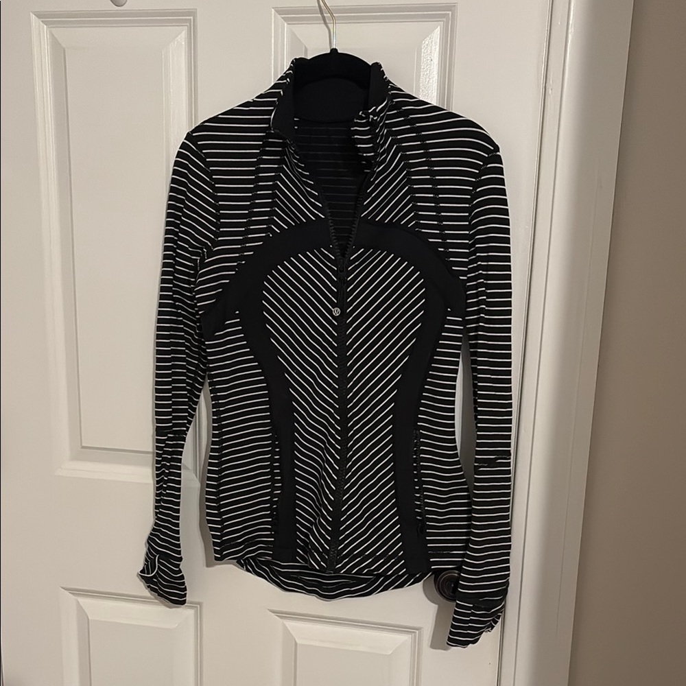lululemon athletica Black and White Striped Button Down Shirt